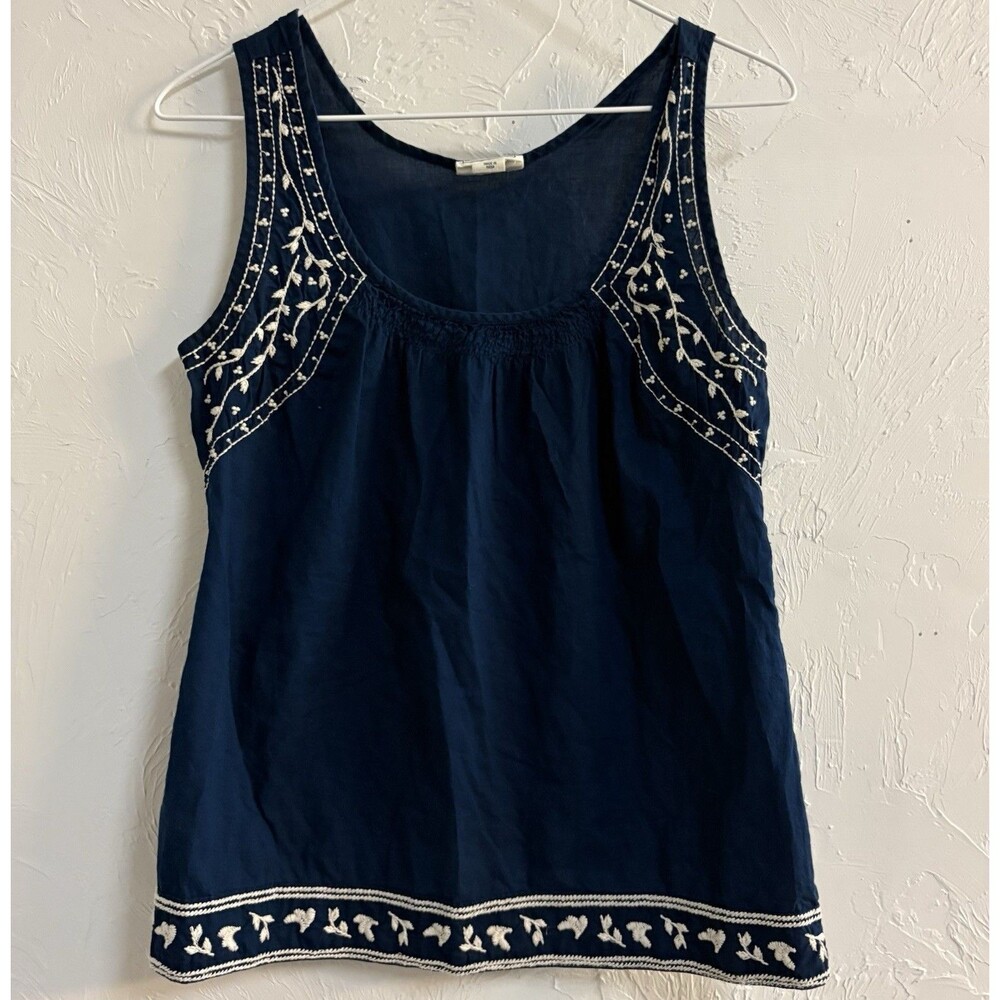 Converse One Star Women’s Navy Blue Embroidered Scoop Neck Tank Top S
